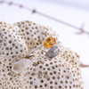 Lovely Leaf Natural Gemstone Citrine Rings For Women 925 Sterling Silver Wedding Engagement Jewelry Adjustable Fine Jewelry