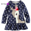 Lovely Baby Dress Kids Girls Long Sleeve O-neck Dress One-piece Dots Deer Cotton Dresses Toddlers Clothes Kids Dress
