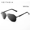 Veithdia Men Sunglasses Polarized Stainless Steel Mirror lunette de soleil femme Driving Sun Glasses For Women 3559