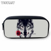VEEVANV Animal Wolf Printing Case Holder Casual Pencil Purse Cute Animal Purses Kids Wallets School Case For Student Pencil Bags