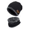 VBIGER 2pcs Kids Scarf Set Winter Warm Knitted Hat Cap Skullies Beanies Circle Scarf with Thicken Fleece Lining for Boys Girls