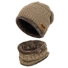 VBIGER 2pcs Kids Scarf Set Winter Warm Knitted Hat Cap Skullies Beanies Circle Scarf with Thicken Fleece Lining for Boys Girls