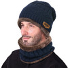 VBIGER 2pcs Men Women Winter Warm Knitted Hat Beanie Set Thicken Solf Fleece Lining Hat Cap with Circle Scarf Outdoor Hat