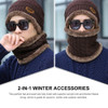 VBIGER 2pcs Men Women Winter Warm Knitted Hat Beanie Set Thicken Solf Fleece Lining Hat Cap with Circle Scarf Outdoor Hat