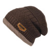 VBIGER 2pcs Men Women Winter Warm Knitted Hat Beanie Set Thicken Solf Fleece Lining Hat Cap with Circle Scarf Outdoor Hat