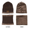 VBIGER 2pcs Men Women Winter Warm Knitted Hat Beanie Set Thicken Solf Fleece Lining Hat Cap with Circle Scarf Outdoor Hat