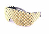 Vazrobe Steampunk Goggles Hip Hop Sunglasses Party Decorative Hippy One Piece Glasses of Rock with Spikes Punk Black Gold Luxury