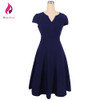 Berydress Retro 1950s Elegant Women Office Dress Navy Blue Vestido De Festa Formal Work Summer Dresses 2017 Audrey Hepburn Dress