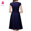 Berydress Retro 1950s Elegant Women Office Dress Navy Blue Vestido De Festa Formal Work Summer Dresses 2017 Audrey Hepburn Dress
