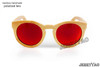 BerWer round design bamboo sunglasses with color lens and sunglasses case