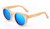 BerWer round design bamboo sunglasses with color lens and sunglasses case