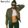 BerryGo Winter parkas Army Green bomber jacket Women coat cool basic down jacket Padded zipper chaquetas biker outwear