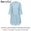 BerryGo Lace embroidery cotton mini dress women Ruffle sleeve causal white dress Hollow out spring short dress vestidos