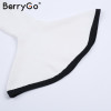 BerryGo Fashion autumn winter sweater women tops Sexy flare sleeve white knitting pullover Casual soft elastic jumper pull femme