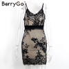 BerryGo Elegant sequin evening party dress Women sexy deep v neck bodycon dress short christmas dress mesh beach summer vestidos