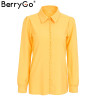 BerryGo Elegant long sleeve white blouse shirt Women casual streetwear shirt top Female cotton beach button shirt camisa 2017