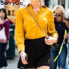 BerryGo Elegant long sleeve white blouse shirt Women casual streetwear shirt top Female cotton beach button shirt camisa 2017