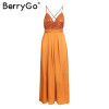 BerryGo Elegant backless satin long dress Women evening summer dress Party sexy black red maxi dresses vestidos pajamas