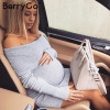 BerryGo Autumn winter off shoulder knitted bodycon dress Women sexy long sleeve party dress 2016 short white dresses vestidos
