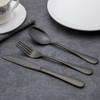 BERGLANDER Stainless Steel Cutlery Set 24 Piece Tableware Black Knife Fork Set Gold Dinnerware Silver Cutleries Western Food Set