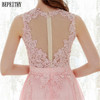 BEPEITHY Elegant A line Prom Dress Sexy Open Back Vestido De Festa Vintage Evening Dress Long Party Dress 2017 New Design