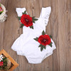 Embroidery Flower White Newborn Baby Infant Girl Clothes Floral Backless Romper Jumpsuit Body suit Sunsuit clothes for newborns