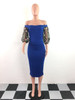Embroidery Floral Women Summer Elegant Slim Dresses Office Lady Off Shoulder Work OL Bodycon Pencil Dress Vestidos Drop Shipping