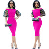 Embroidery Floral Women Summer Elegant Slim Dresses Office Lady Off Shoulder Work OL Bodycon Pencil Dress Vestidos Drop Shipping