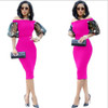 Embroidery Floral Women Summer Elegant Slim Dresses Office Lady Off Shoulder Work OL Bodycon Pencil Dress Vestidos Drop Shipping