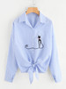 Embroidery Cat Women Blouses Long Sleeve Chiffon Blouse Shirt Women 2017 New Autumn Korean Fashion Loose Casual Female Tops