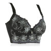 Embroidery big size bra adjustable sexy beaded flounced  cotton bras 34 36 38 40 B C cup intimate lingerie