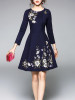 Embroidered Slim Fit Mini Dress