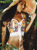 Embroidered Hollow Bandage Spaghetti-neck T-Shirt Tops