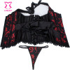 Embroidered Brocade Red and Black Corset Bustier Halter Tops Gothic Clothing Burlesque Corsets Women Espartilho E Corselets