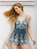 Emboridery V-Neck Spaghetti-neck Jumpsuits Bottoms