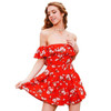 ELSVIOS Women Rompers print  lace Jumpsuit Summer Short pleated Overalls Jumpsuit Female chest wrapped strapless Playsuit