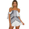 ELSVIOS Women Rompers print  lace Jumpsuit Summer Short pleated Overalls Jumpsuit Female chest wrapped strapless Playsuit