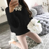 ELSVIOS Women Fleece Warm Autumn Winter Sweater Fashion O Neck Long Sleeve Knitted Sweaters Casual Solid Elegant Pullovers Tops