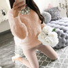 ELSVIOS Women Fleece Warm Autumn Winter Sweater Fashion O Neck Long Sleeve Knitted Sweaters Casual Solid Elegant Pullovers Tops