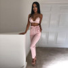 ELSVIOS 6 Colors High Waist Trousers Women Pants Bow Tie Drawstring Elastic Waist Pants With Pockets Summer Sweet Pencil Pants
