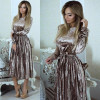 ELSVIOS 2018 Spring Velvet Pleated Dress Women Winter Autumn Robe Velours Elegant Vintage Belted Long Sleeve Dress With Sashes