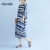 elseisle Striped Dress Plus Size New Korean Fashion Summer Style Stripe Dress For Ladies Women Summer Dress 2017 Wave Stripes