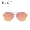 ELOT Fashion Brand Designer Oversized Pilot Oval Sunglasses Women Men Aviation Metal Frame Mirror Driving Sun Glasses Female