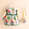 Girls Dress with Bag 2017 Brand Robe Princesse Fille Kids Dresses for Girls Costumes Children Printed Long Sleeve Princess Dress Girls Dress with Bag 2017 Brand Robe Princesse Fille Kids Dresses for Girls Costumes Children Printed Long Sleeve Princess Dress
