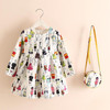 Girls Dress with Bag 2017 Brand Robe Princesse Fille Kids Dresses for Girls Costumes Children Printed Long Sleeve Princess Dress Girls Dress with Bag 2017 Brand Robe Princesse Fille Kids Dresses for Girls Costumes Children Printed Long Sleeve Princess Dress