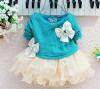 Girls Dress Tulle Baby Girl Long Sleeve Knitted Bow Infants Newborn Tutu Princess Dress Warm Spring Autumn Vestido De Festa