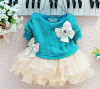 Girls Dress Tulle Baby Girl Long Sleeve Knitted Bow Infants Newborn Tutu Princess Dress Warm Spring Autumn Vestido De Festa