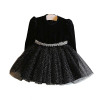 Girls Dress New Girl Party Dress Black Girls Clothes Long Sleeve Tutu Princess Dresses with Belt New Year Costumes for Kids