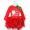 Girls Dress 2017 Christmas Girls Tutu Dress Dots Red Santa Claus Children Clothing Party Girls Clothes Long Sleeve Baby Dress