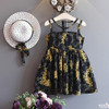 Girls dress + HAT 2 pcs Baby Girl Summer Dress For Kids Girl Outfits Yellow Floral Dress Fashion Sweet Princess kids clothes